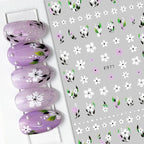 1pcs Sakura Flower 3D Nail Stickers White Cherry Blossom Nail Art Decals Spring Summer Adhesive Slider Decor Wedding Manicure