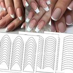 1PCS White French Manicure Strip Nails Sticker Stencil Guide French Nail Art Decals Form Fringe DIY Line Tips Decoration Tools
