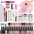 Gel Polish Set Nail Art Kit with UV LED Lamp - Complete Beginner Manicure Tools Kit Including Drill and Brushes for DIY Salon
