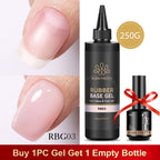 BORN PRETTY 250g Super Top Coat Base Gel Soak off UV LED Drying Long Lasting Semi Permanent Jelly Nude Pink Gel Nail Polish