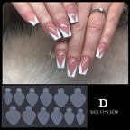 12 Pieces Crystal Nail Molds French Nail Stickers No Frosting No Paper Holder Reusable for French Manicure Extension Tool
