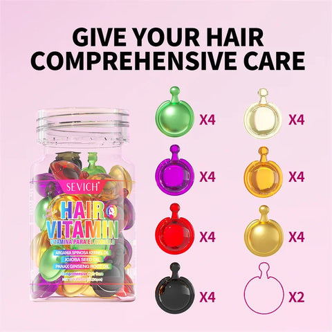 Mix Hair Vitamin Capsule Keratin Oil Fast Restore Hair Soft Smooth Shiny Deep Moisturizer Frizzy Dry Scalp Hair Care Products