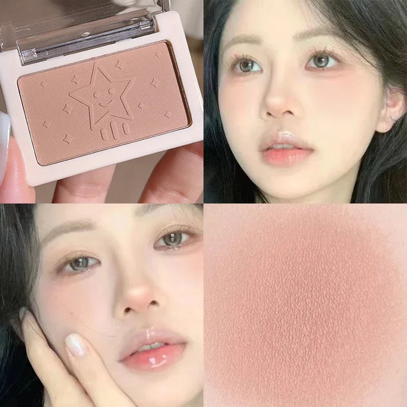HISYI Peach Powder monochrome blush long-term durability Peach orange soft mist matte natural blush six colors available