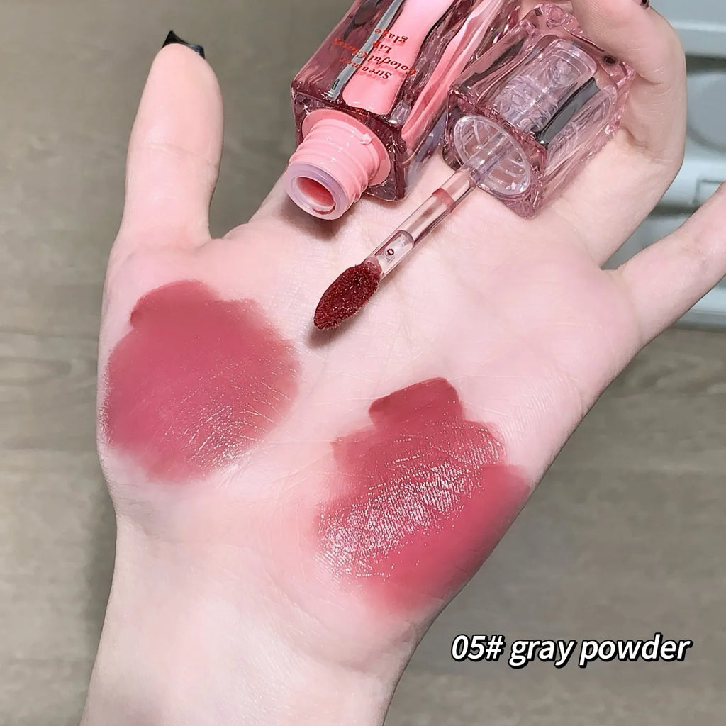 SHAQINUO Streamer Colorful Water Gloss Lip Glaze Mirror Water Gloss Moisturizing Lip Plumping Color Whitening