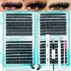 SEEUI DIY Cluster Lashes Kit Individual Lashes 3D Faux Mink Lashes Wispy Eyelash Extension Kit with Bond&Seal Lash Tweezer