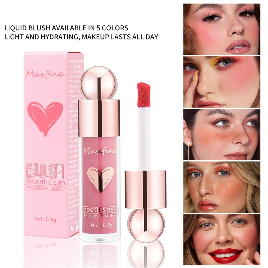 Multifunctional Liquid Blush with Smooth Texture Long Lasting Pigmentation Hydrating Formula and High Light Effect for Makeup