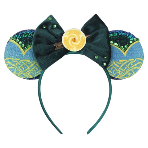 Disney Mickey 3.3"Velvet Ears Headband For Girls Soft Bow Hairband Halloween Festival Party Christmas DIY Hair Accessories
