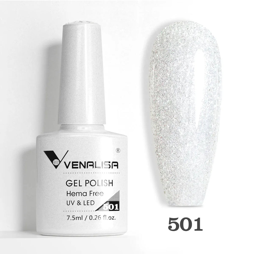 Venalisa HEMA TPO FREE 7.5ml Gel Polish Nail French Pink Jelly Nude Collection Nail Gel Polish Glitter Gorgeous Soak Off UV LED