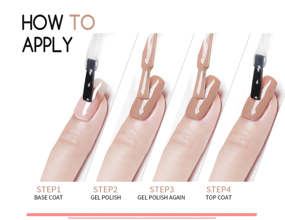 NAILCO 15ml 10pcs/Set Nude Colors Gel Nail Polish UV Gel Nail Polish Pink Nail Lakiery Esmalte Top Base Nail Art Design Vernis