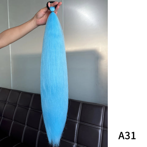 Synthetic Purple Ponytail Extension with Rubber Band Long Straight DIY Braided Pony Tail Hairpiece Women Hair Accessories