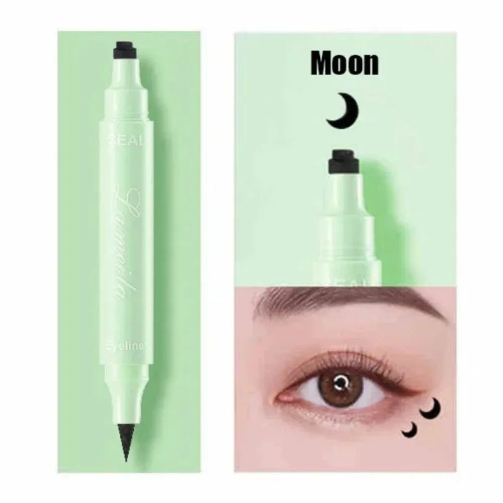 Black Eyeliner Stamp Triangle Dual-ended Liquid Eyeliner Waterproof Sweat-proof Quick Dry Eyeliner Makeup Seal Tool Cosmetics