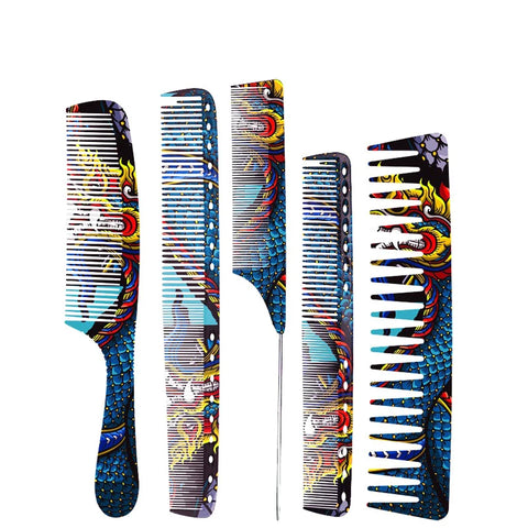 Multi style styling comb, professional hairdresser styling comb, with Chinese Loong pattern, suitable for all types of hair