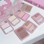 Two-tone Highlight Contour Palette Matte White Highlighter Grey Brown Nose Shadow Face Contouring Bronzer Brighten Powder Makeup