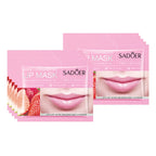 10pcs SADOER Fruits Moisturizing Lip Mask Lips Skin Care Nourishing Hydrating Crystal Collagen Gel Lip Patches Lips Plumper