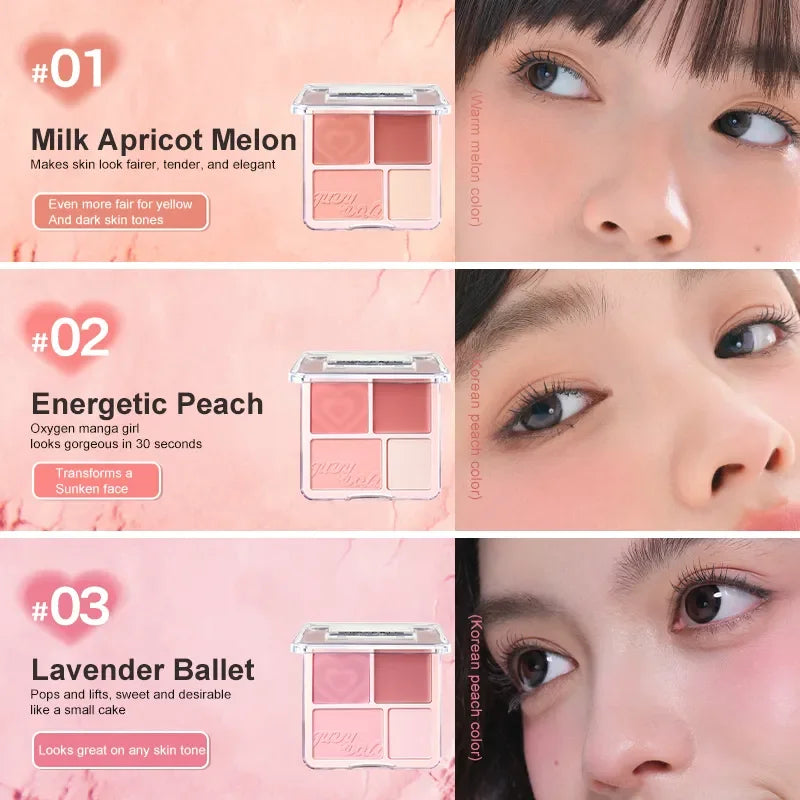 Judydoll 2-in-1 Blush & Highlighter Palette-Blush Cream, Radiant Matte Highlighter, Versatile Palette, Gift for Friend, Date