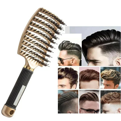 Hair Brush Scalp Massage Comb Hairbrush Boar Bristle Nylon Women Wet Curly Detangle Hair Brush Salon Hairdressing Styling Tool