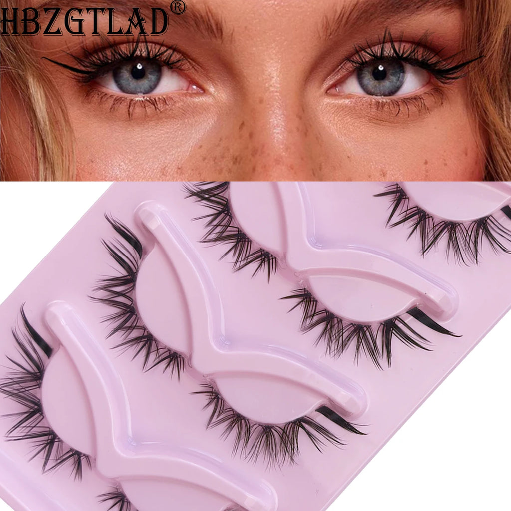 Natural Eyelashes Fake Eyelashes, Transparent Stem, Invisible Fake Mink Eyelashes, Thin Stripes, Cat Eyes, Thin Straps, Soft