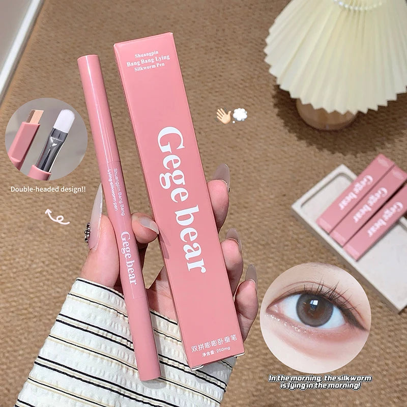Bicolor Under Eye Pencil 2 In 1 Brightening Highlighter Nude Pink Shadow Stick Aegyo Sal Lying Silkworm Eeyshadow Lash Makeup