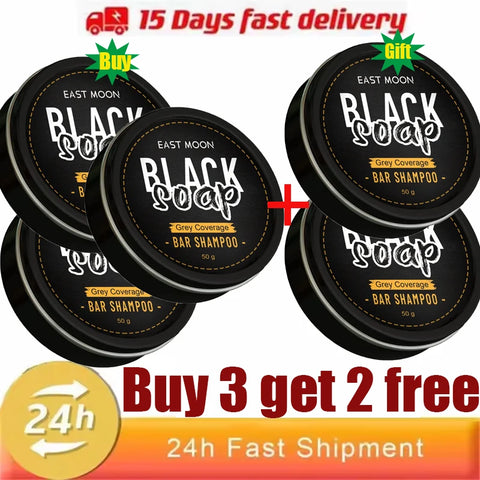 White Hair to Black Shampoo Dye Soap Natural Color Soap Restore Gray Beard Cover Gray Hair Dye Hair Fixing Shampoo For Man Women