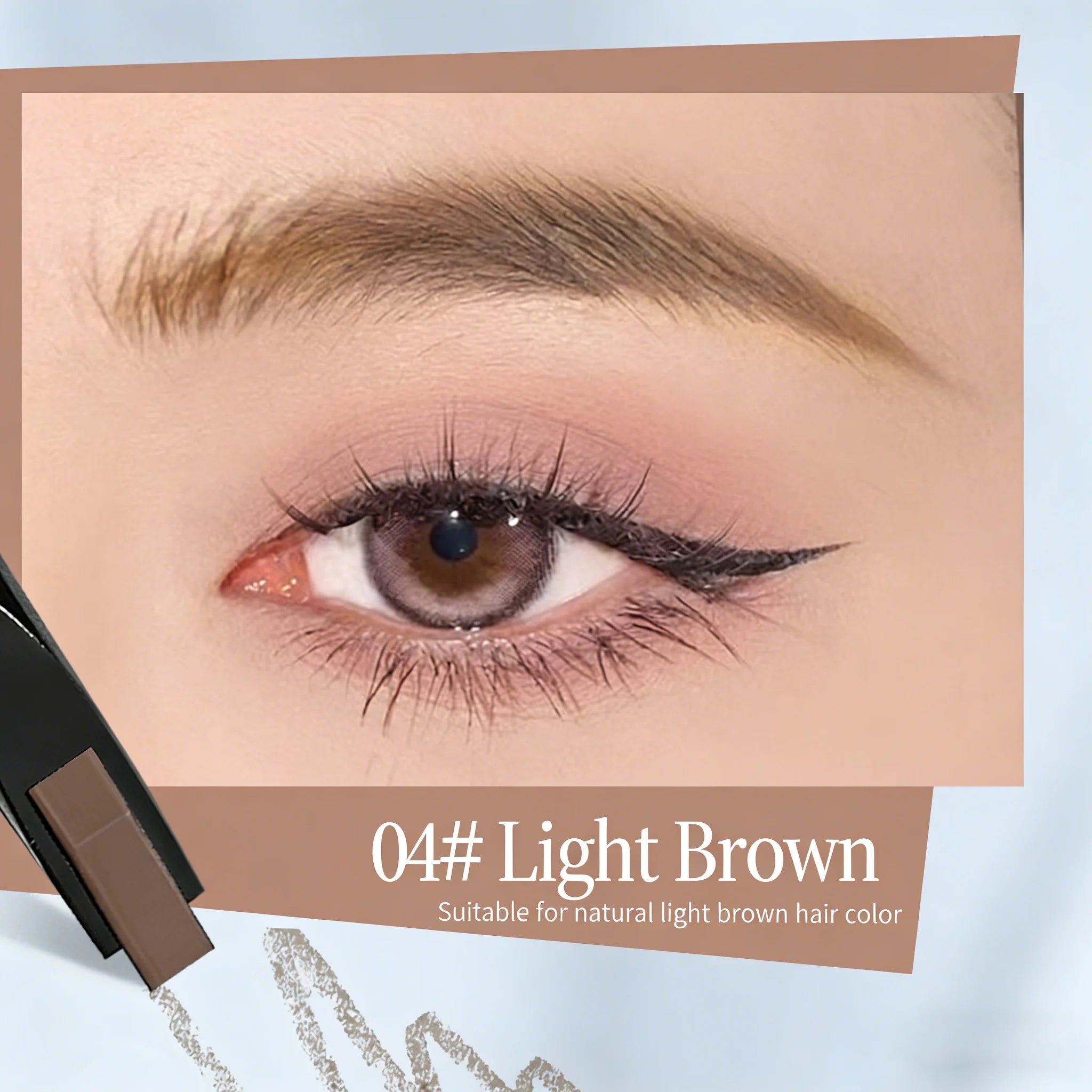 QXQY Eyebrow Pencil Automatic Rotating Double Head Long Lasting Natural Waterproof 5 Color Triangle Eyebrow Pen Make Up