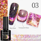 PUETNE 7.5ML Amber Moonlight Cat Magnetic Gel Nail Polish Winter Nails Jelly Glass Cat Eye Soak Off UV Semi-Permanent Varnish