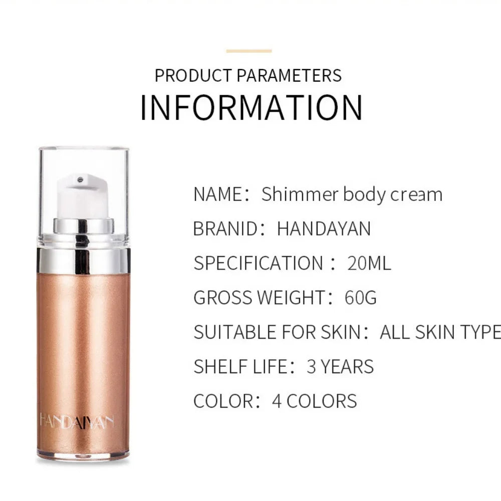 Liquid Highlighter Makeup Smooth Shine Shimmer Glitter Body Highlighter Liquid Cream Foundation Long Lasting Body Cosmetics