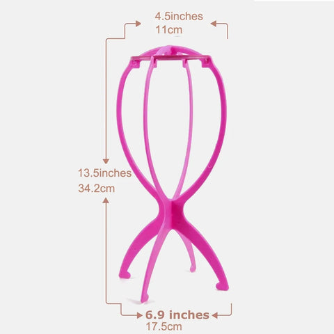 2pcs/set Wig Storage Bag wth Wig Stand, 1pc Adjustable Wig Bag with Drawstring Portable and 1pc Plastic Stand for Wigs