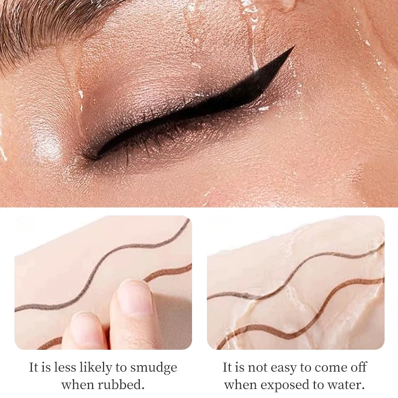 Double-Ended Gel Eyeliner Pen,(Pencil + Fine Angled Brush),Matte Finish & Shimmer,Long-Lasting,Quick-Drying, Waterproof