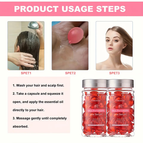 Moroccan Agam Vitamin Oil Hair Care Essence Damaged Nutrition Repair Hair Splitting Improvement Treatment Products 40 Capsules