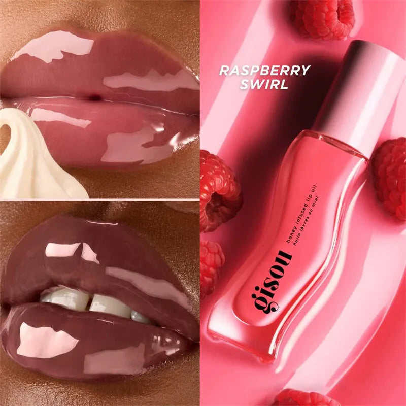 Gisou Moisturizing Glazed Plum Lip Balm Lip Oil Gloss Care Of The Lips Benetitnt For Lips Plumping Exfoliating Plumping Gloss