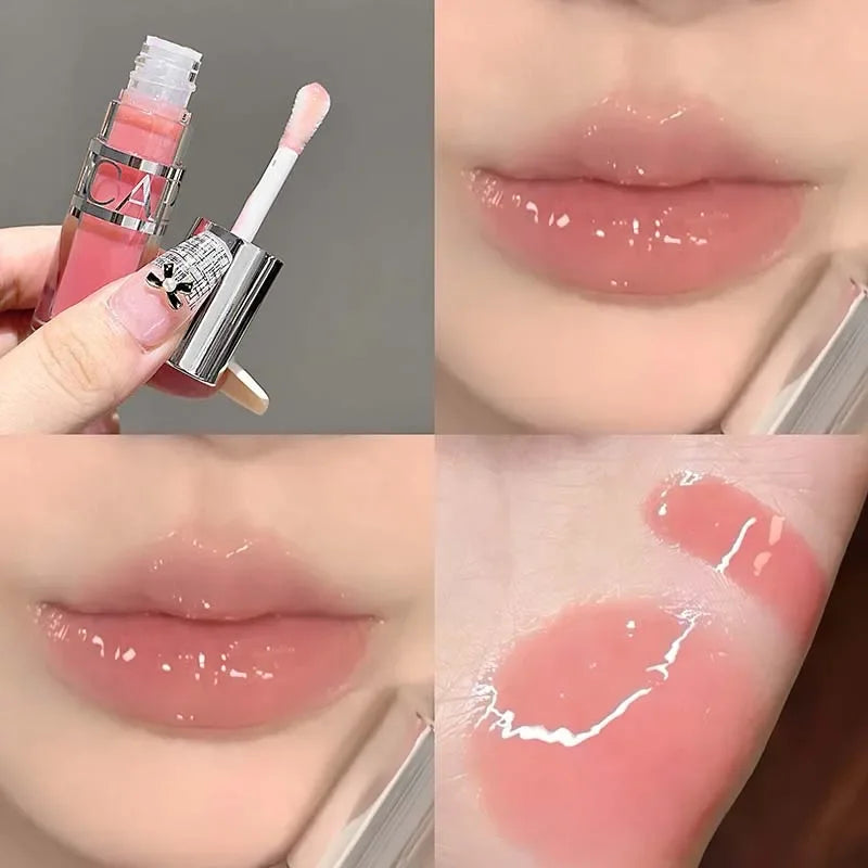 CAPPUVINI Transparent and Moisturizing Lip Gloss, Hydrating Glass Lip Dry Lip Mirror Lipstick Makeup