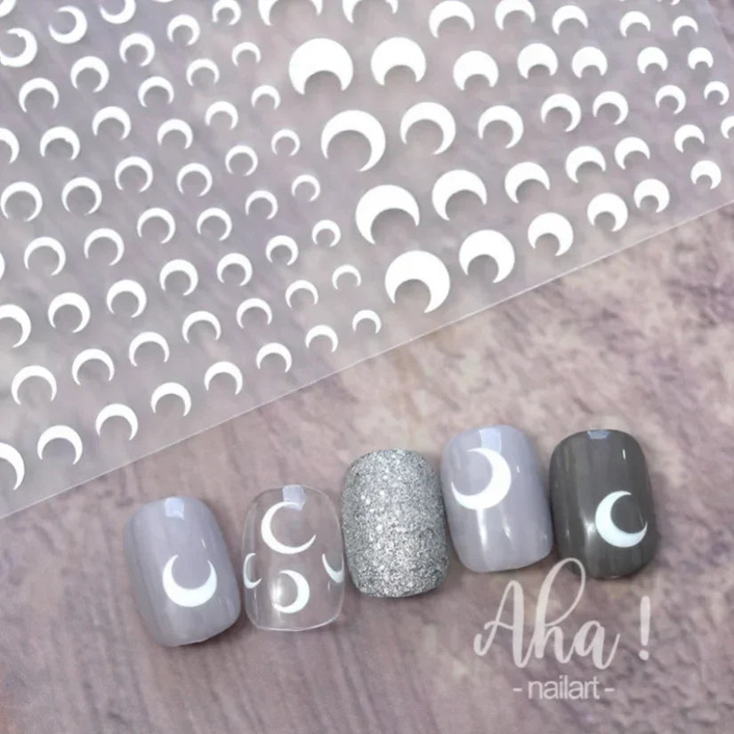 Adhesive stickers with European and American style cross snake black and white wave dot hot silver line letter nail stickers