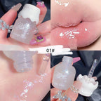 Cute Milk Jar Lipgloss Lip Plumper Oil Colorless Glitter Lipgloss Long Lasting Moisturizing Lipstick Lipgloss Makeup Cosmetics