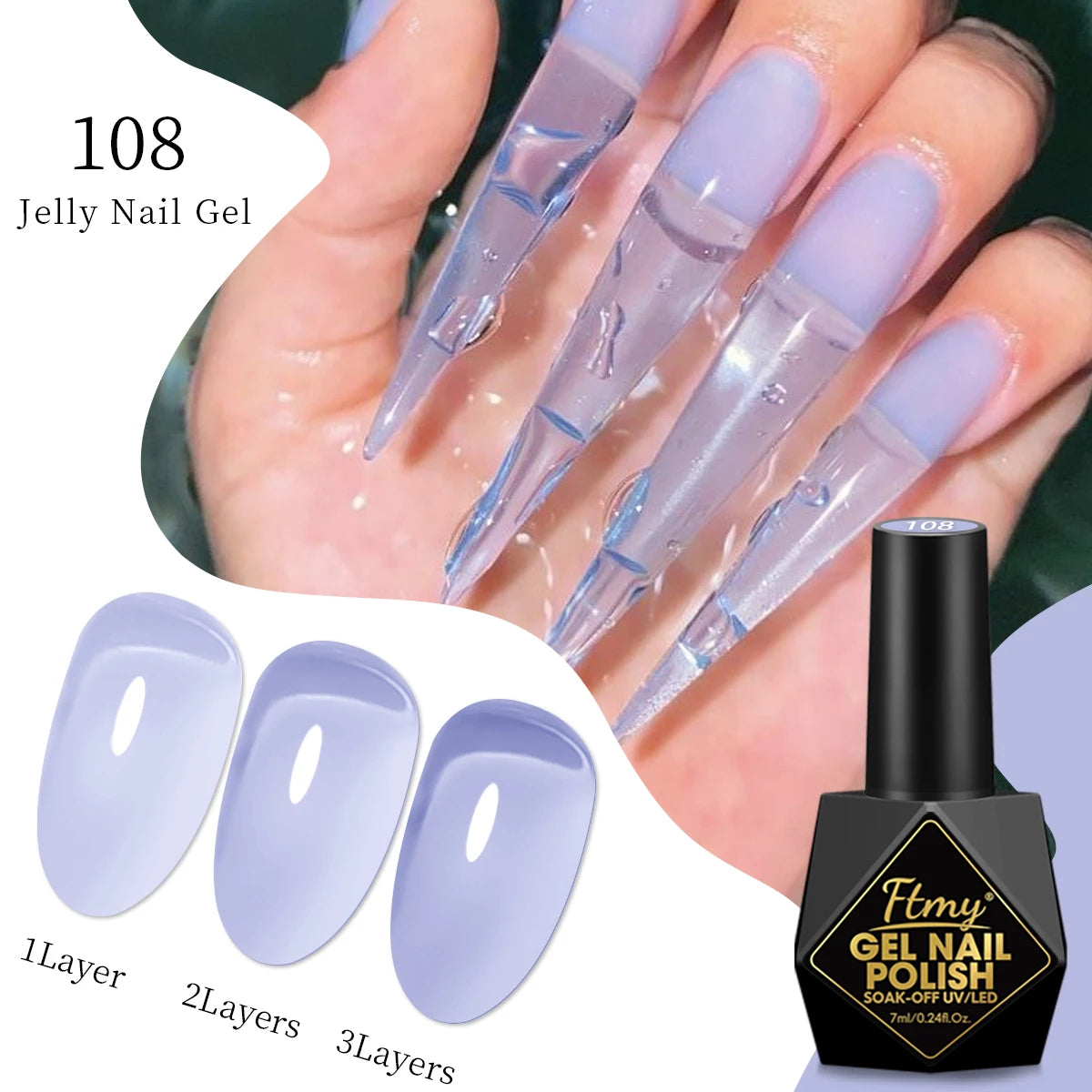 FTMY 7ML Jelly Gel Nail Polish Candy Color Gel Polish Long Lasting Nail Gel For Nail Salon - Multicolor Optional