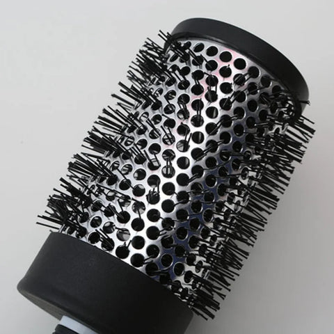 Round Curling Roller Comb Hair Styling Nylon Brush Thermal Aluminum Tube Barrel Hair Comb for Woman Man Hair Blowing and Drying