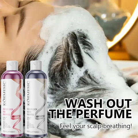 Unisex Color-Protecting Shampoo,Color Locking,Moisture Replenishing Shampoo,Lasting Color Care Purple Pink Color Fixing Shampoo
