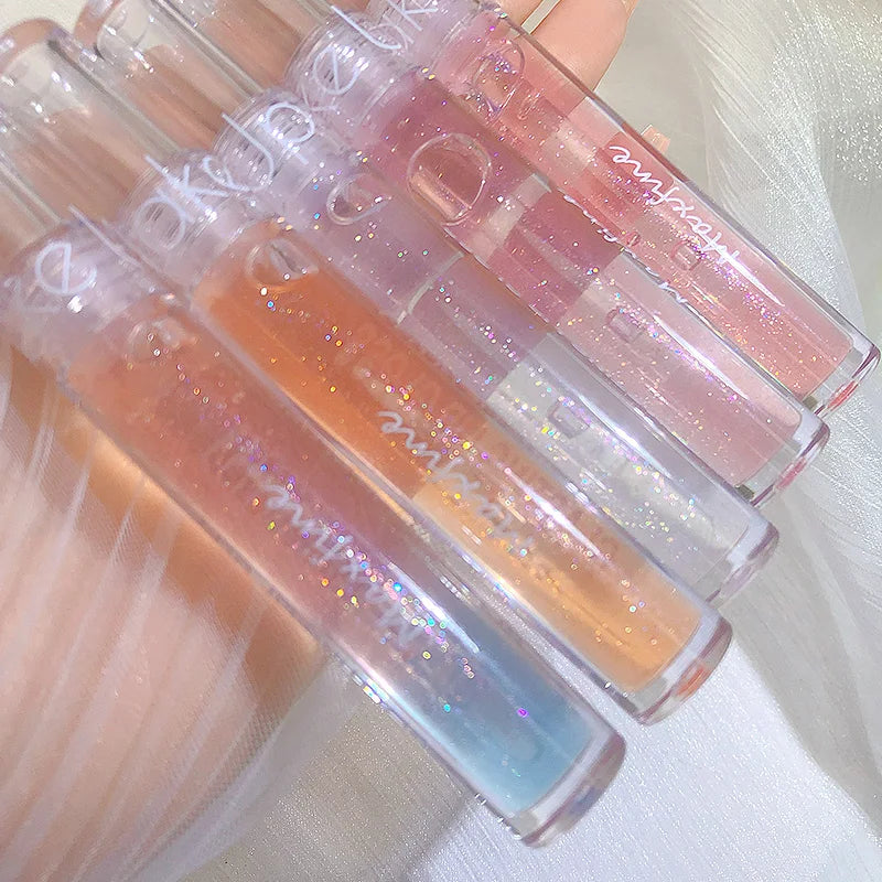6 Color Mirror Lip Glaze Water Transparent Jelly Gloss Water Light Bright And Durable Natural Moisturizing