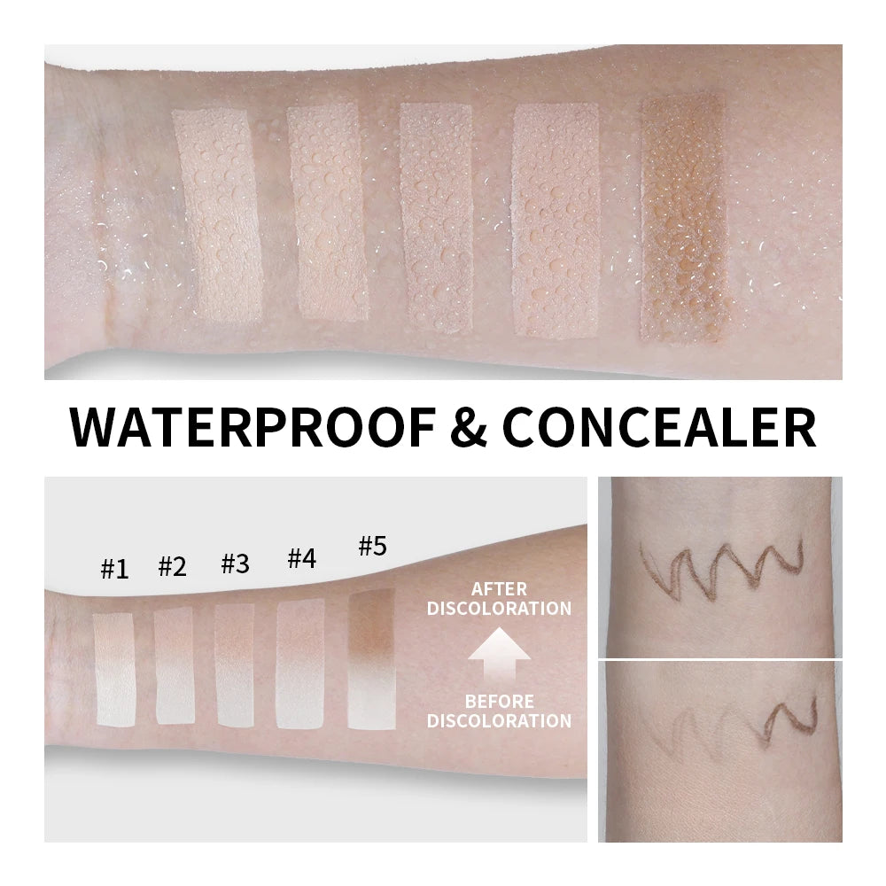 Lakerain Color Changing Foundation Stick High-coverage Oil Control Concealer Skincare Ingredients Concealer Foundation 2-in-1