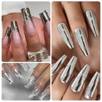 8ml Metallic Painting Gel Nail Polish Chrome Silver Mirror Effect Super Bright Drawing Line French Nail Art Gel Varnish DIY Nail