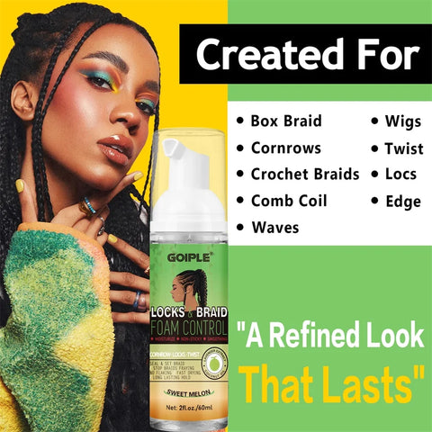 60ml High Shine Braid Mousse Moisturize and Styling Foam Mist Frizz Control Braiding Spray Cleaning Braids Lock & Twist Products