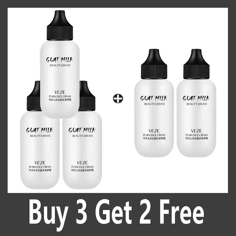 Matte Face Liquid Foundation Goat Milk Cream Natural Whitening Full Coverage Waterproof Brightening Cover Dark Circle Concealer