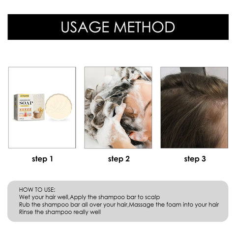 Rice Hair Growth Shampoo Soap Moisturizing Hair Regrowth Essence Anti Baldness Dandruff Removal Nourishing Repair Shampoo Bar