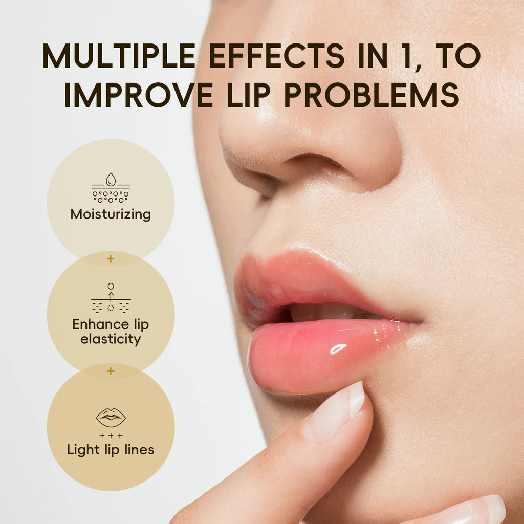 KORMESIC 24K Golden Crystal Collagen Lip Mask Moisturizing Plump Lips Gel Masks Nourishing Hydrating Lip Plumper Lips Skin Care