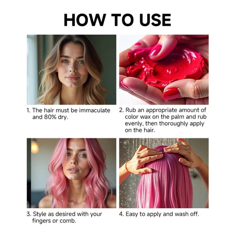 Hair Colour Wax Temporary  Hair Color Wax Easy To Wash DIY Hairs Dyed Mud Long Lasting Paint Coloring Cream Colored Hair Dye