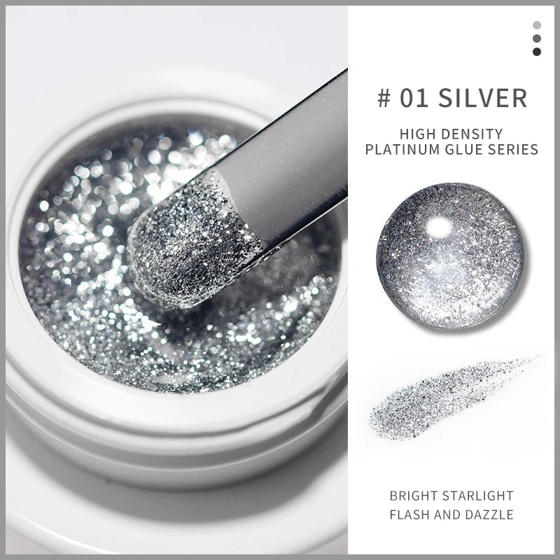 Silver/Gold Metal Gel Metallic Nail Polish Chrome 3D Metal Painted Gel Polish 5ml Liquid Mirror Effect Glossy Shine Manicure