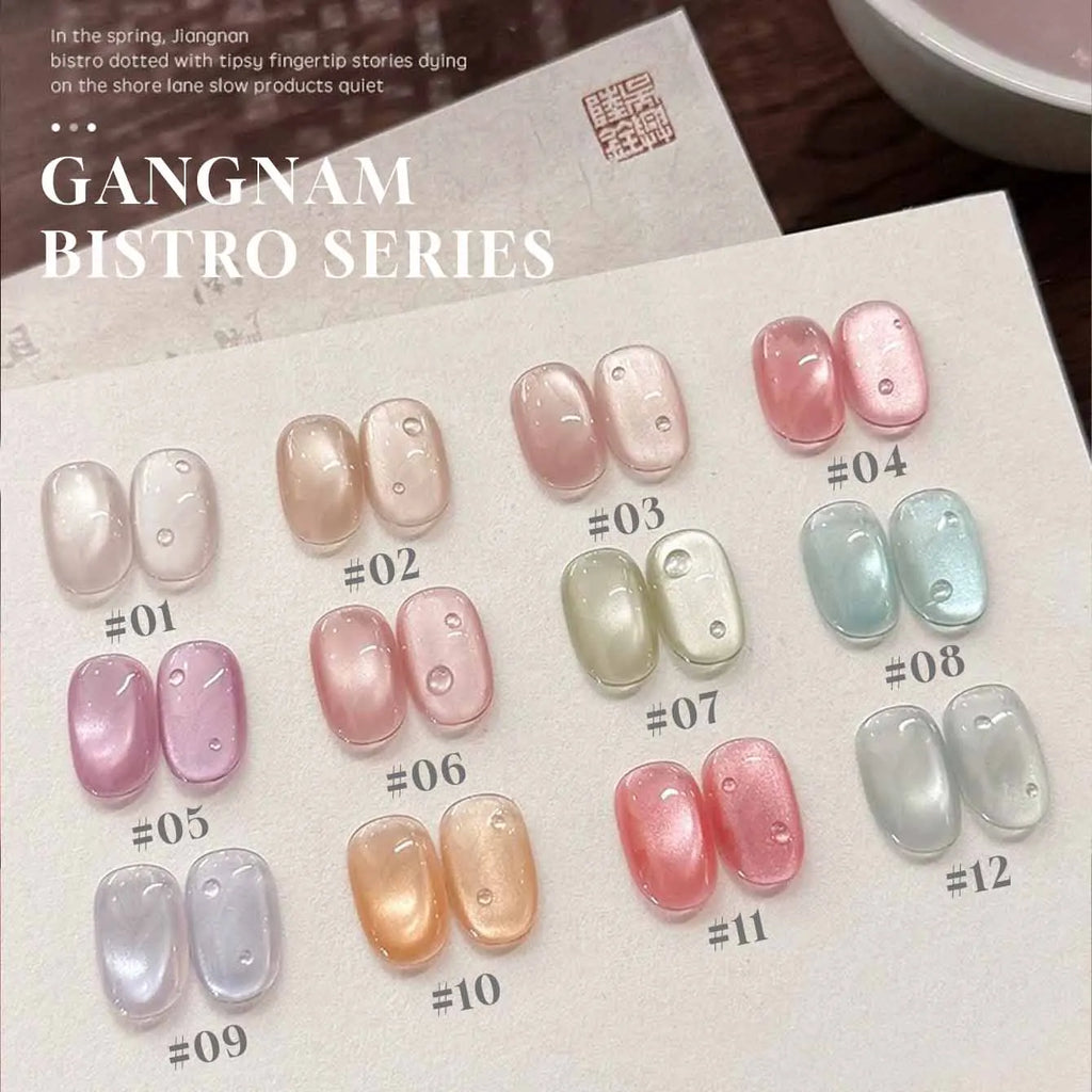 MIANEL 12ML 1-12pcs Jiannan Bistro Cat Eye Gel Nail Polish Blue Nails White Nails Pink Nails Nail Art Use Nail Supplies