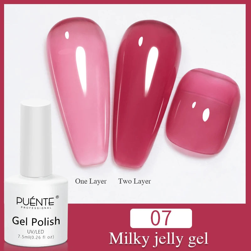 PUENTE 7.5ML Sparkling Pinkish Purple Laser Cat Magnetic Gel Nail Polish Holographic Rainbow Effect Soak Off UV Nail Art Varnish