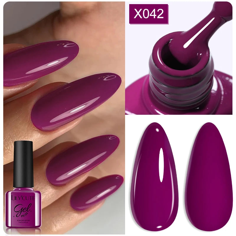 LILYCUTE 7ml Metallic Gel Nail Polish Red Chrome Effect Soak Off UV Gel Varnish Semi Permanent Nail Art Manicure Base Top Coat