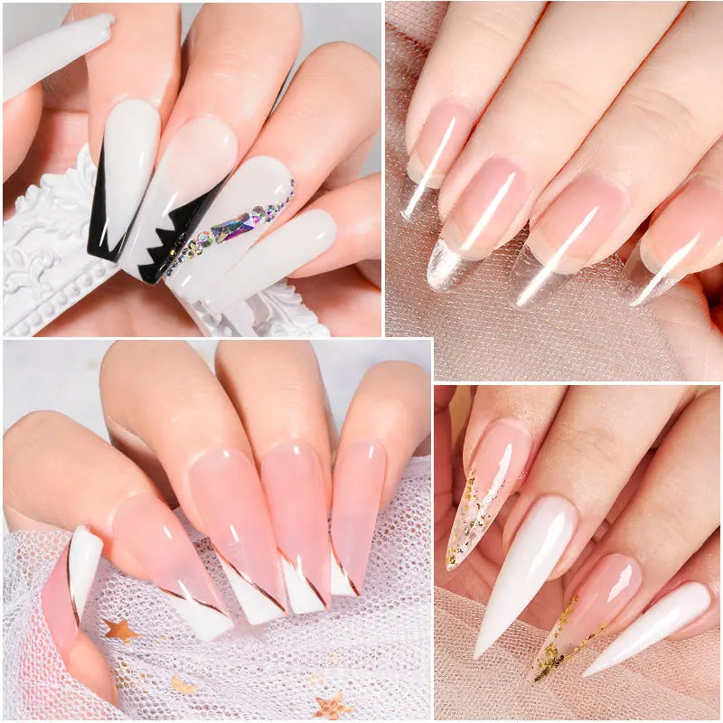 MTSSII 3Pcs/Set Quick Extension Nail Gel Nail Polish Vernis Clear Milk White Nude Semi Permanent Nail Art Gel Kits Manicure