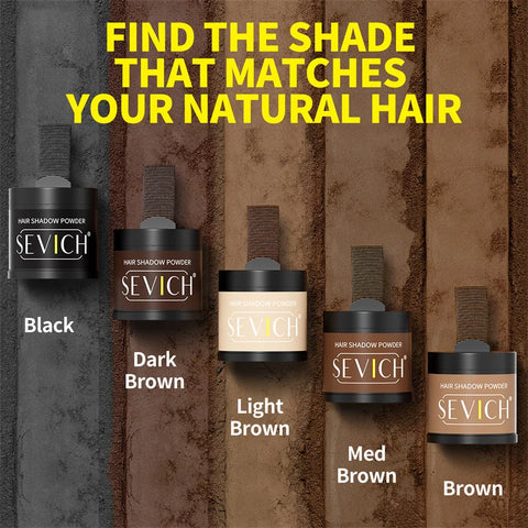 SEVICH Hairline Powder With Brush Black Root Cover Up Instant Waterproof Hairline Shadow Powder Hair Concealer Coverage Makeup
